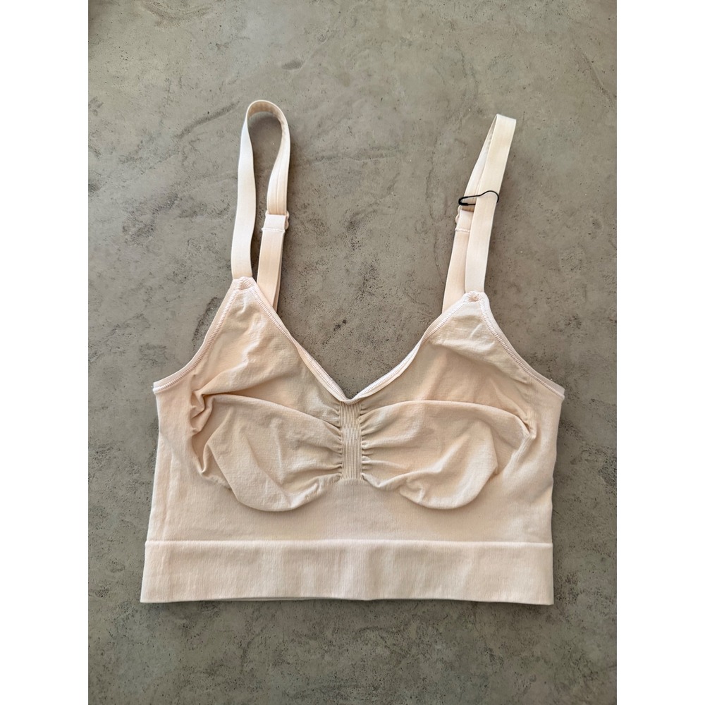 SKIMS Sculpting Bralette Sand Nude Size S Seamless V-Neck Adjustable Straps